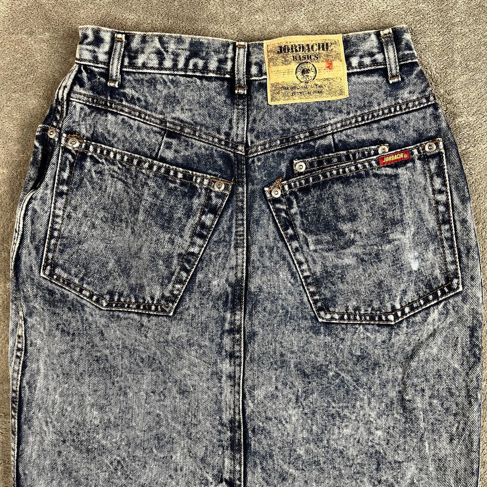 Vintage Jordache Denim Pencil Skirt Womens 25 Acid Wash Made in USA - Picture 6 of 9